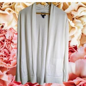 Lands' End small long sleeve open front w/front pockets cotton woman's sweater.